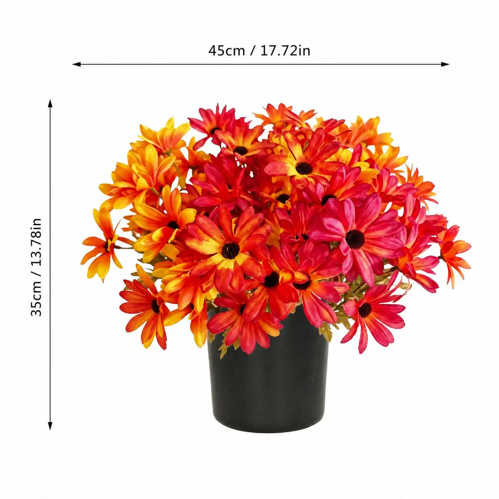 Artificial Potted Cosmos Flower Arrangement – Fall Home Decor