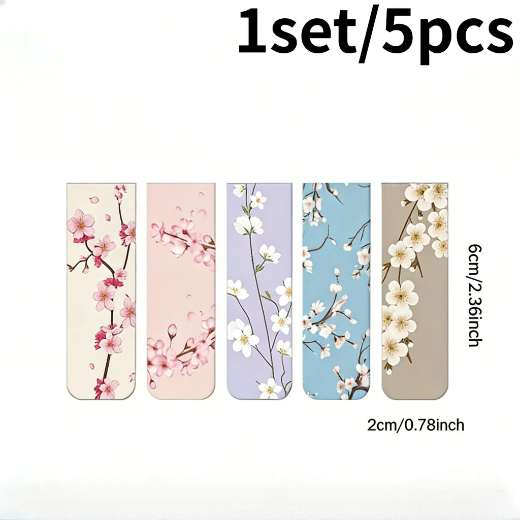 5-Pack Flower Magnetic Bookmarks – Strong Page Clips for Books