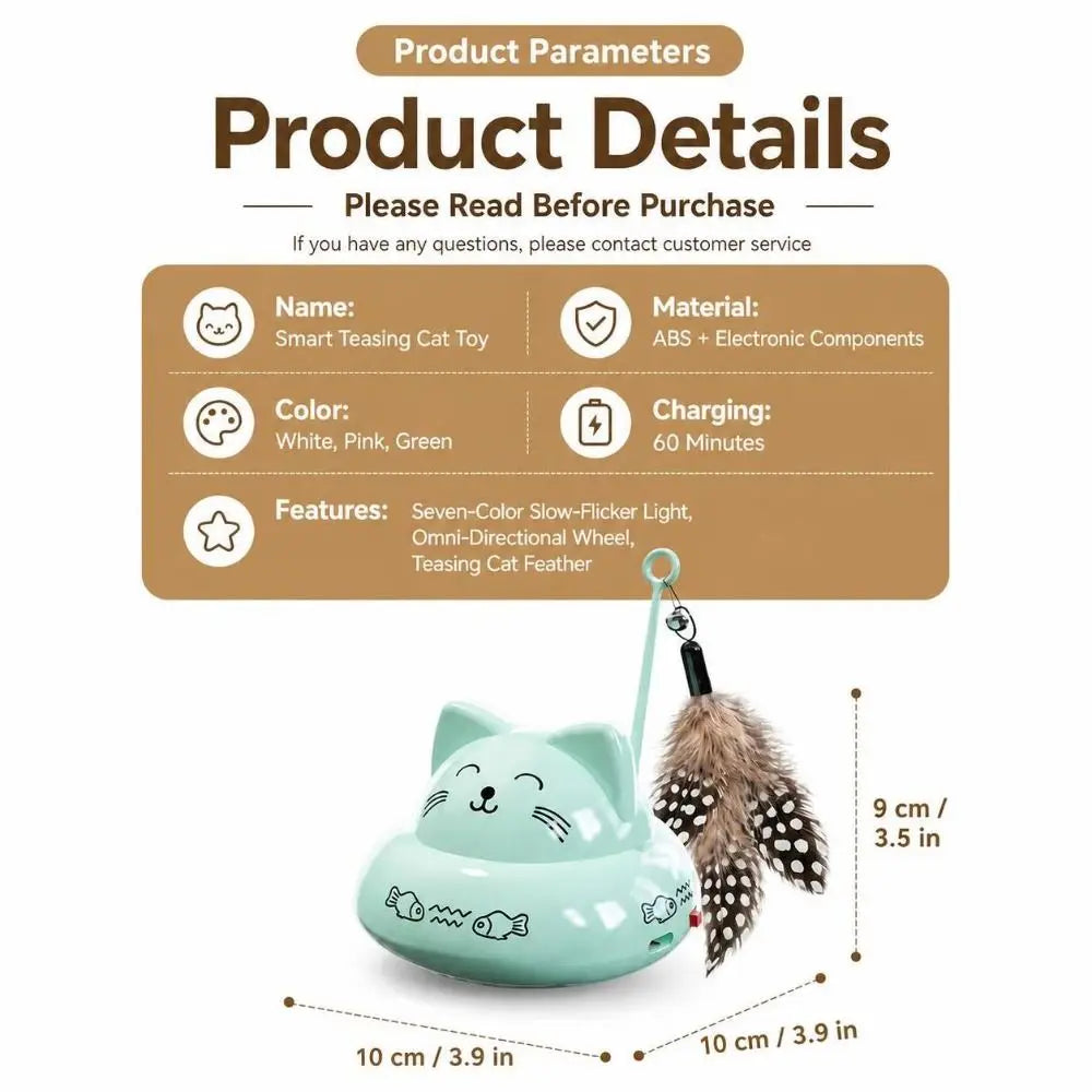 Rechargeable Automatic Interactive Cat Toy – Lights & Music