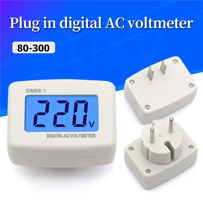 Digital AC Voltmeter LCD 80–300V EU Plug | Home Use