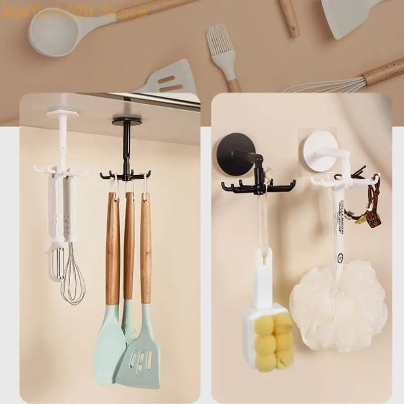 7-Claw 360° Rotating Hook – Kitchen & Bathroom Organizer