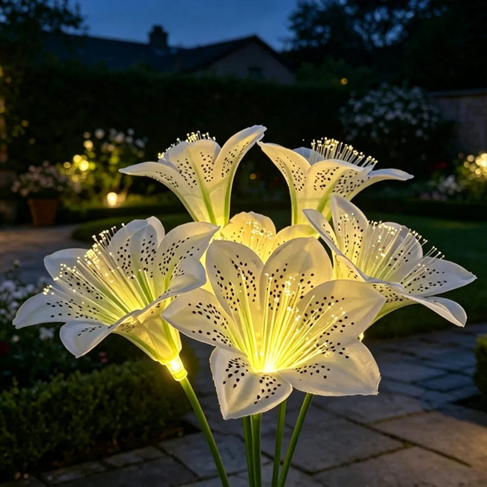 Solar LED Lily Flower Garden Stake Light – IP66 Waterproof