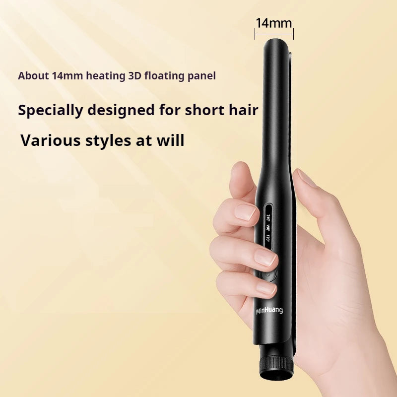 Mini Hair Straightener Flat Iron – 2-in-1 Negative Ion Curler