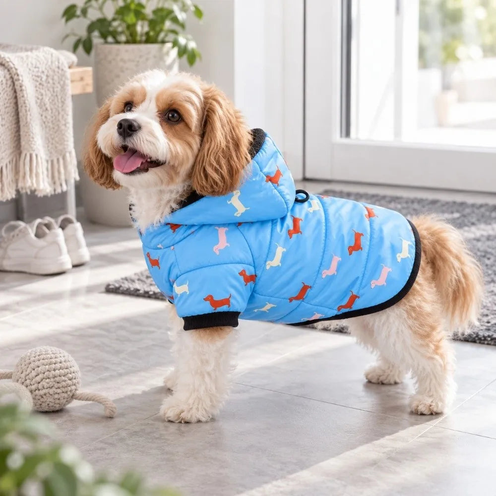 Soft Warm Hooded Pet Coat – Dog & Cat Jacket S/M/L