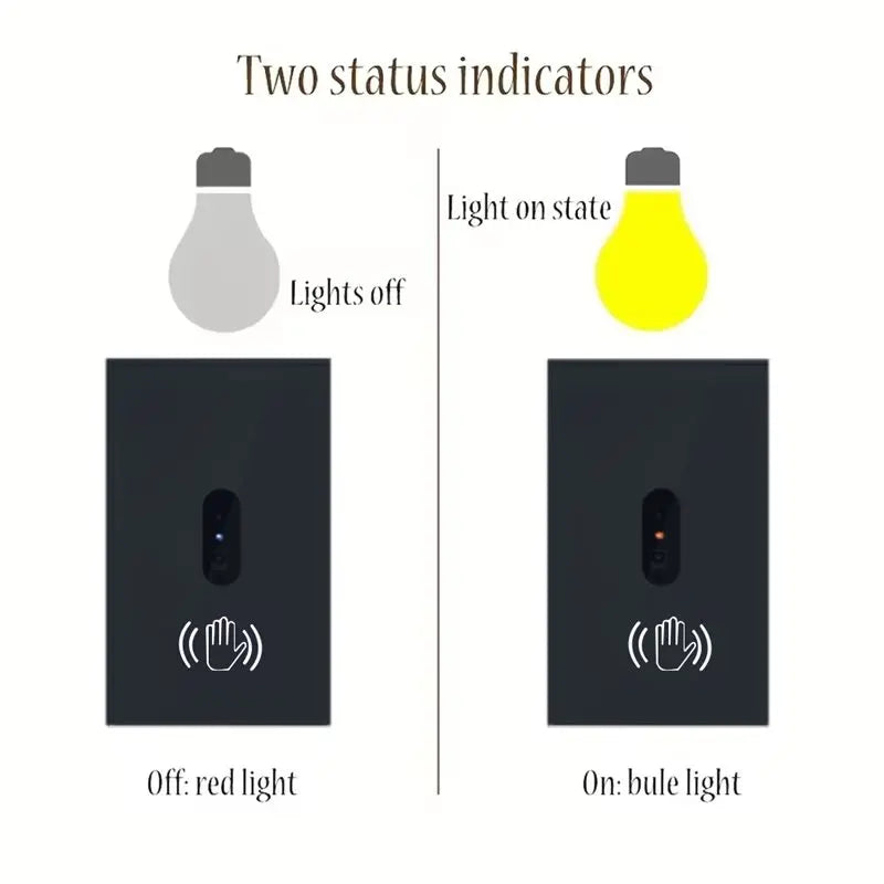 Infrared No-Touch Wall Light Switch – Glass Panel US Plug