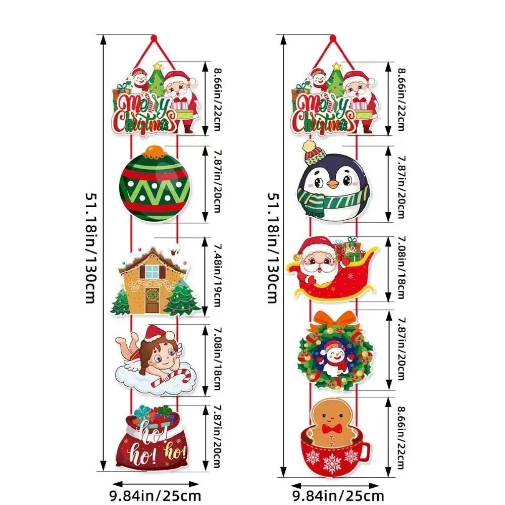 Merry Christmas Door Hanger – Santa Cartoon Xmas Decor