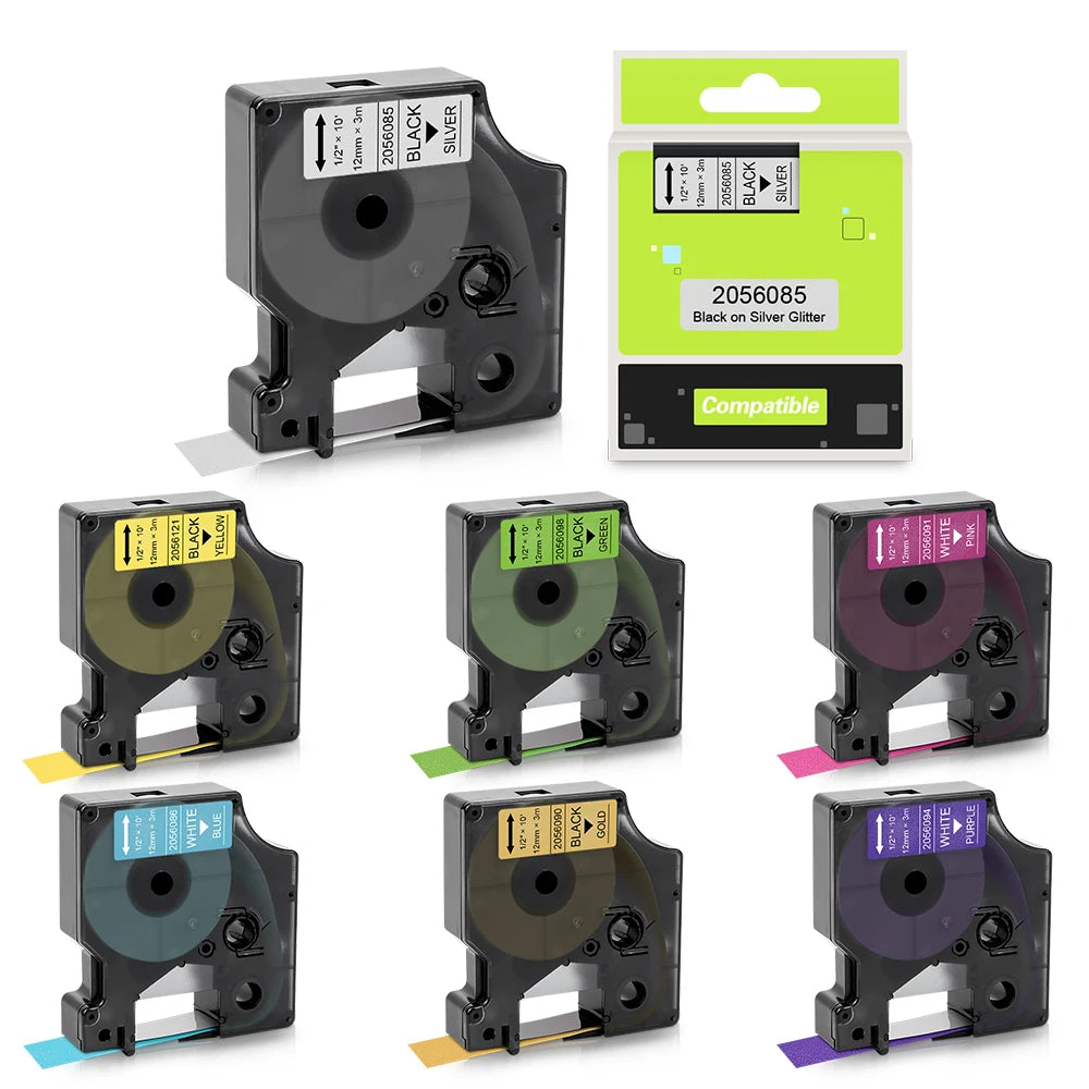 Labelwell 12mm Glitter Tape – Dymo D1 Compatible Label Tape