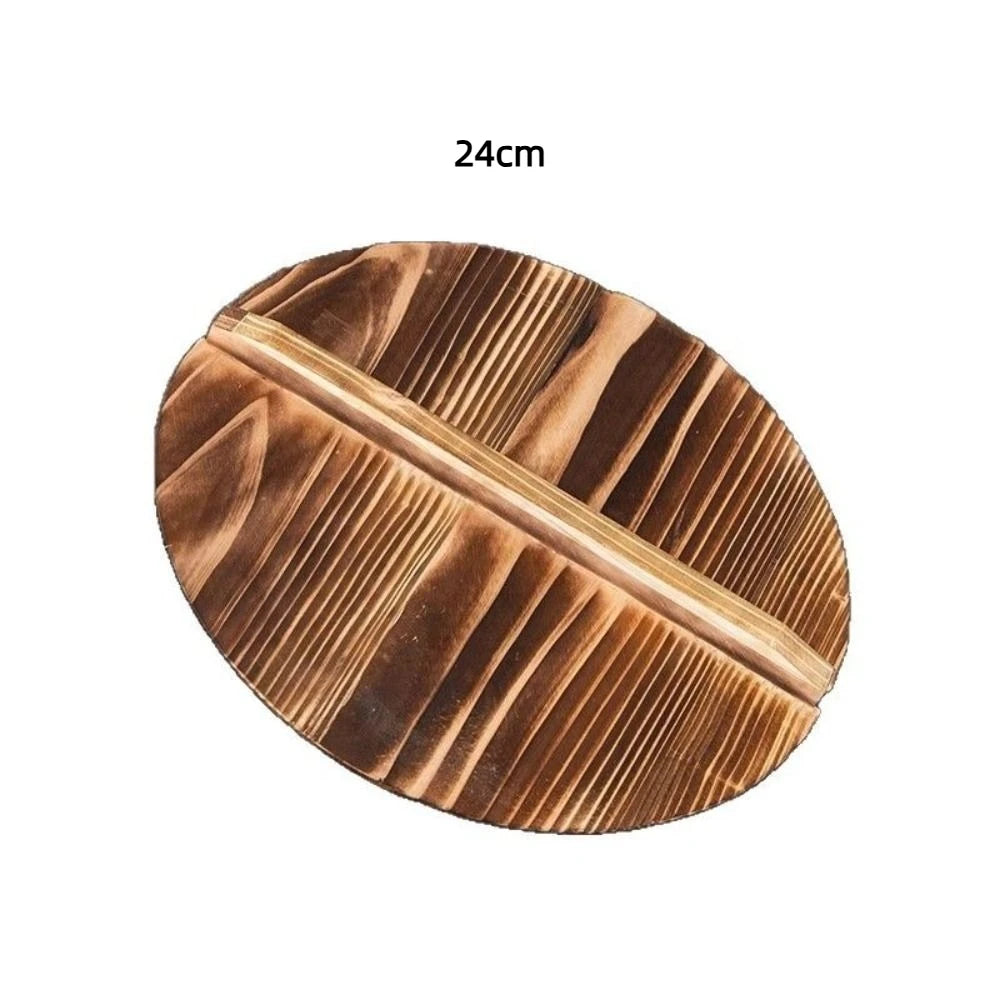 Wooden Wok Pot Lid 22–34cm | Fir Wood Round Pan Cover