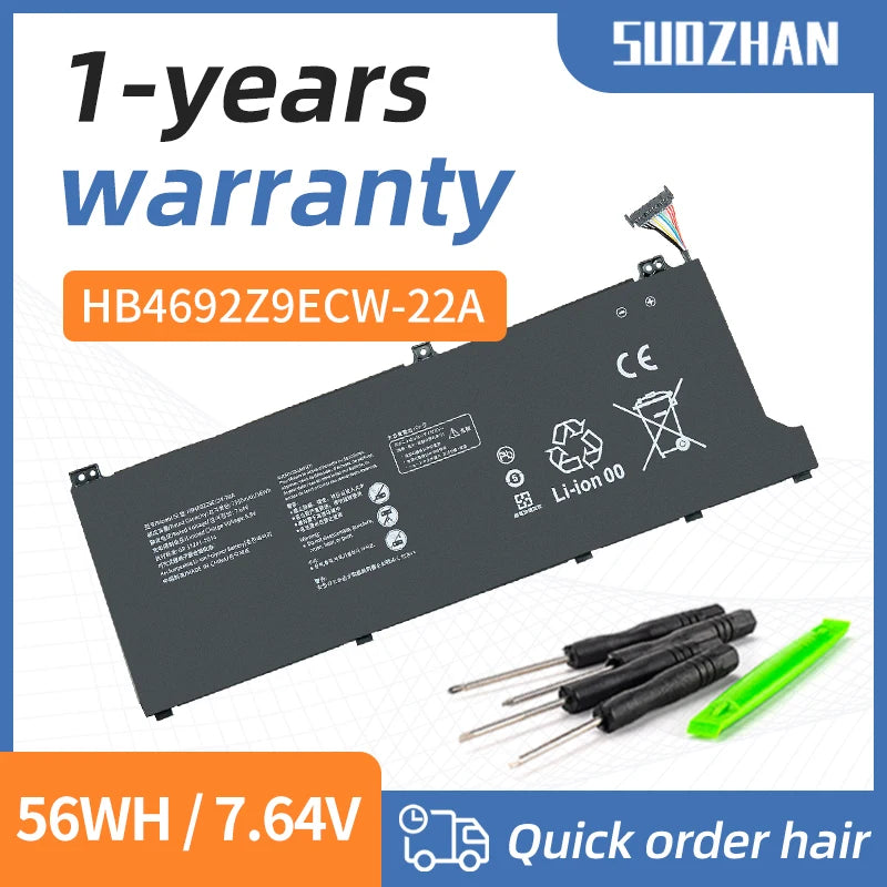 SUOZHAN Battery for Huawei MateBook D14 – HB4692Z9ECW-22A 56Wh
