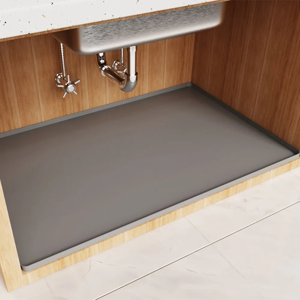 Silicone Under Sink Mat 34"×22" Waterproof Cabinet Liner