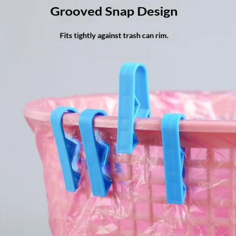 Plastic Trash Bag Holder Clips – Anti-Slip Bin Fixing Clamps