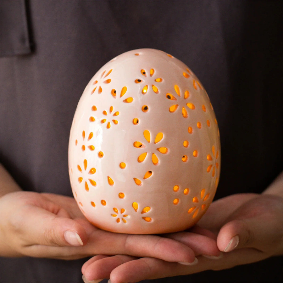 Rustic Easter Egg Glass Dome Ornament | Resin Décor