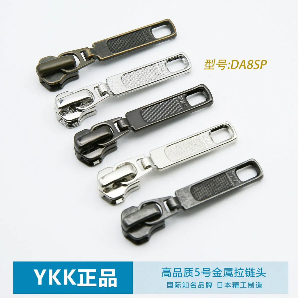 15 Pcs YKK No.5 Metal Zipper Sliders Self-Locking Long Pull Tab