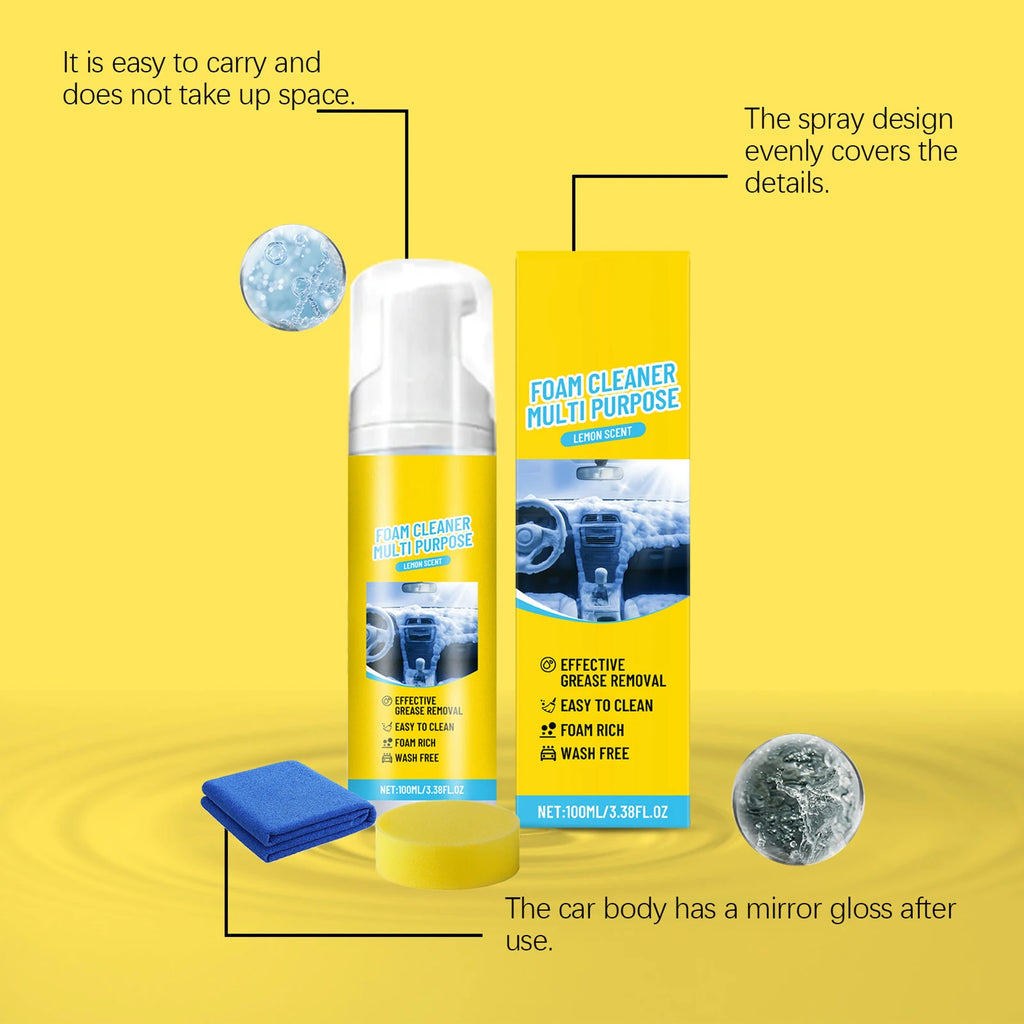 Car Leather Restorer & Interior Cleaner Kit 100ml | Sponge & Towel