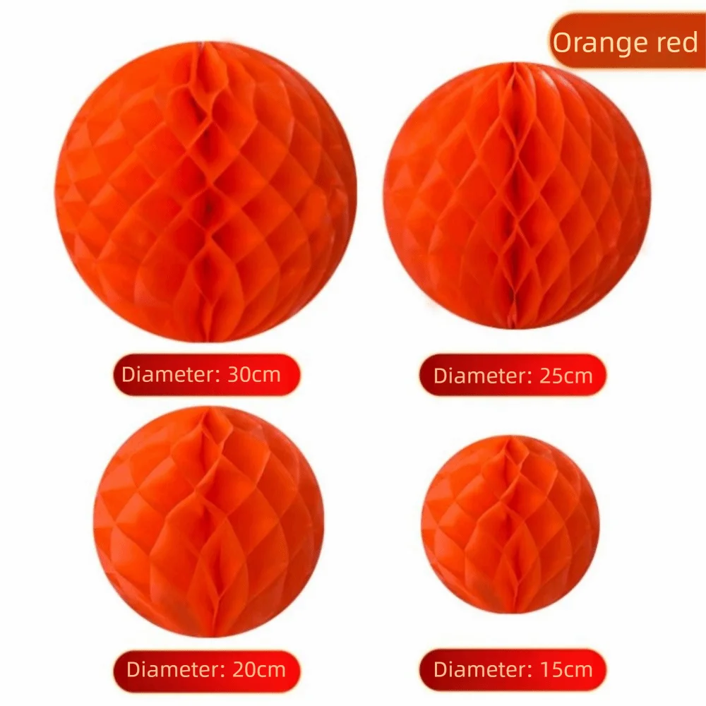 Red Honeycomb Tissue Paper Lantern Balls – Party & Wedding Decor