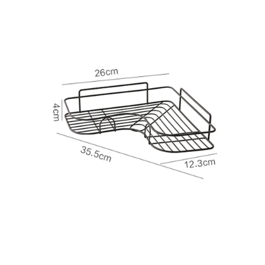 No-Drill Bathroom Corner Shelf | Wall Mounted Shower Organizer