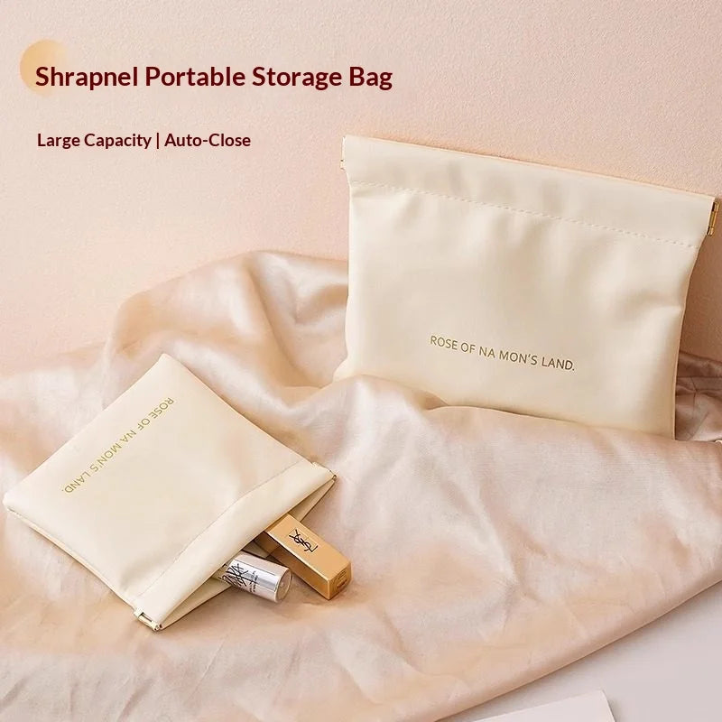 Self-Closing PU Leather Mini Pouch | Lipstick & Travel Bag