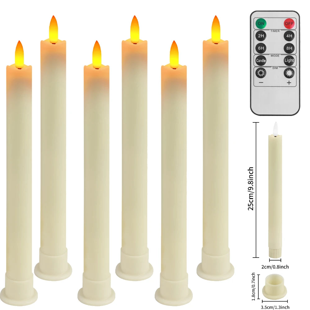 Flameless Taper Candles Battery LED Flickering Set 6/12/24Pcs