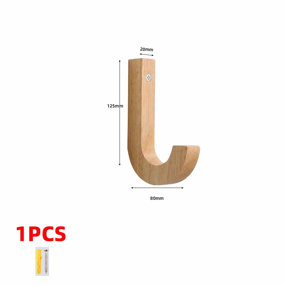 Wooden Wall Mounted Double Coat Hooks – Heavy Duty Oak Rack