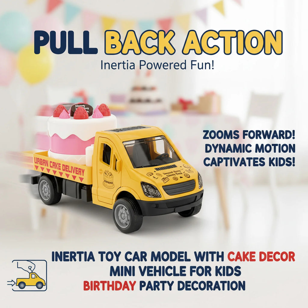 Mini Pull-Back Inertia Toy Car – Cake Topper & Kids Play