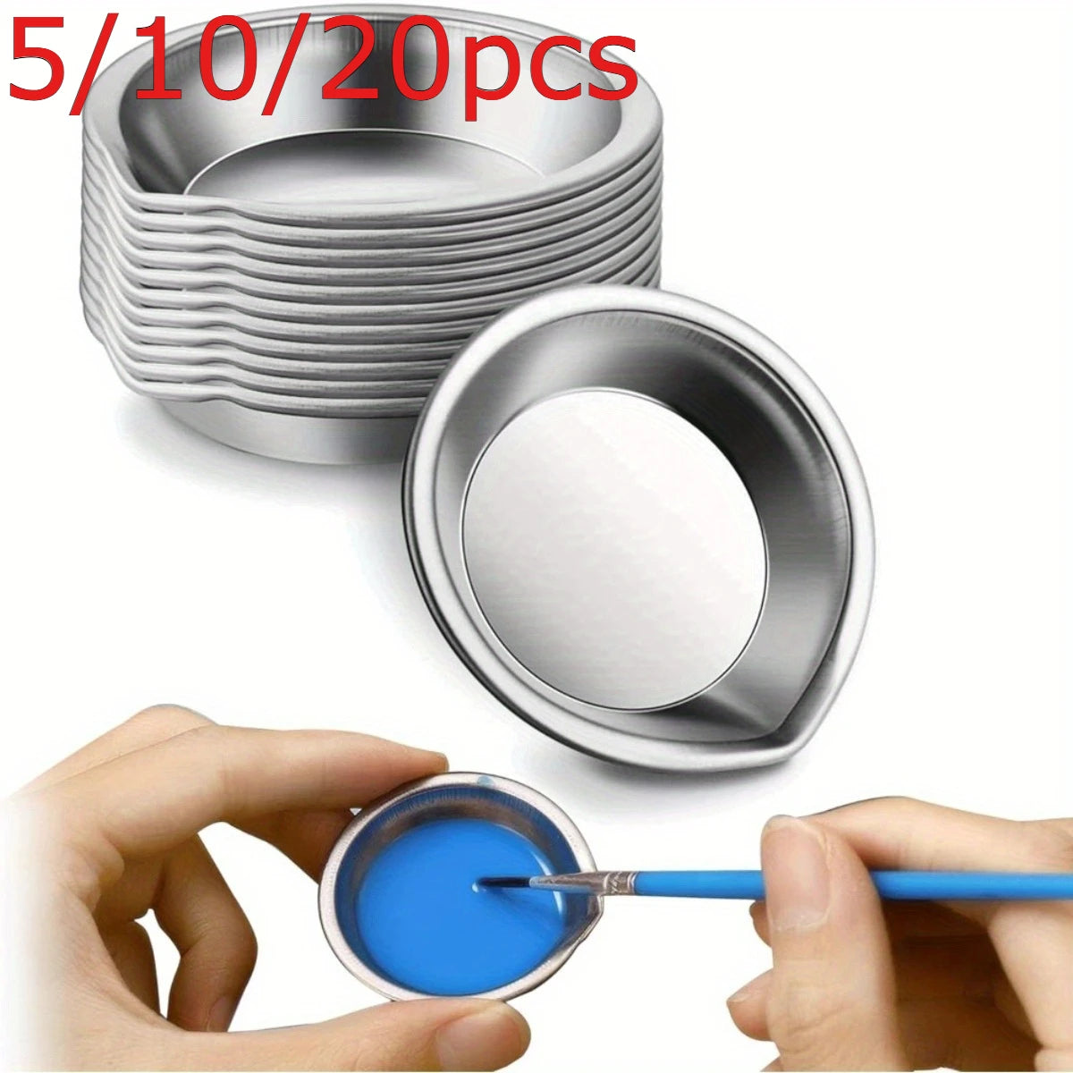Stainless Steel Round Paint Palette Set | Metal Mixing Trays