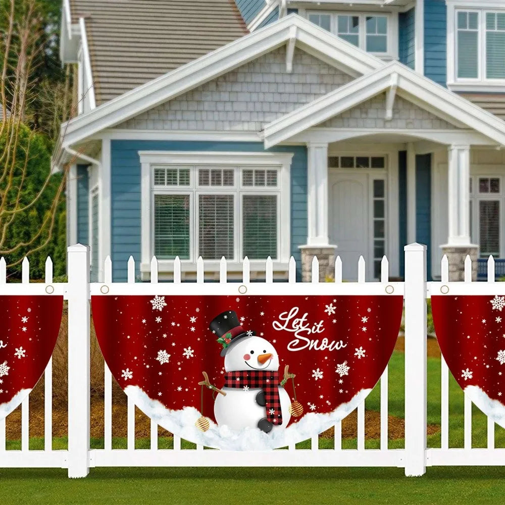 Christmas Snowman Fan Flag – Outdoor Holiday Door Decor