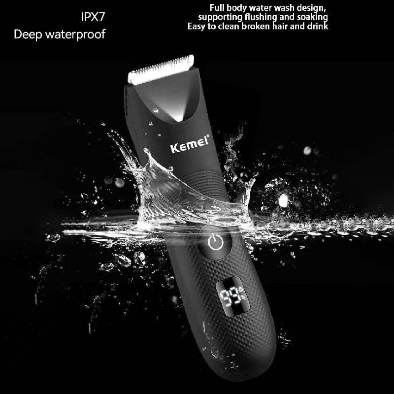 Kemei Electric Body & Beard Trimmer IPX7 Wet Dry Men Women