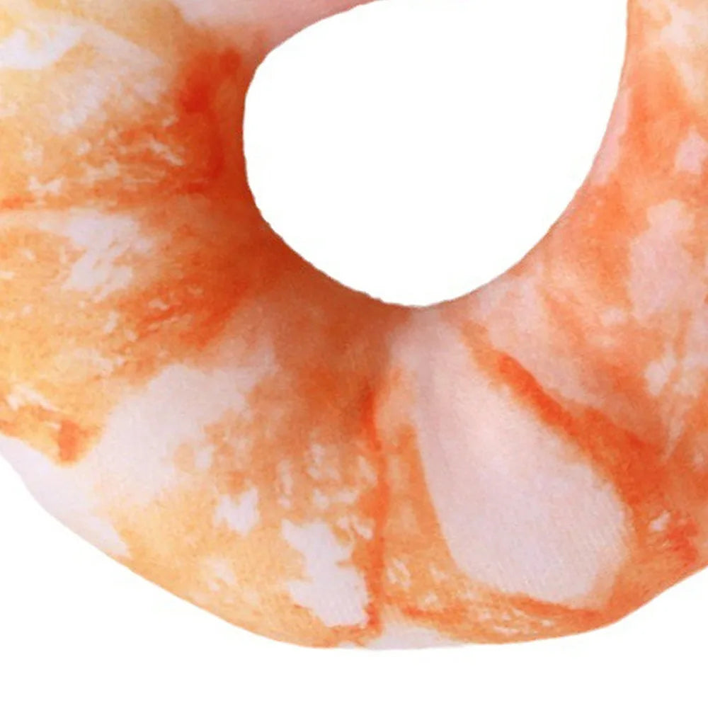 3D Shrimp Squeaky Plush Dog Toy – Soft Chew Toy for Pets