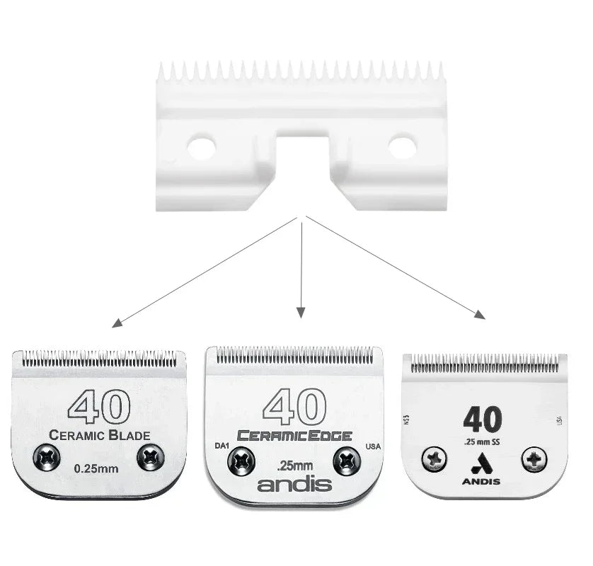 25-Tooth Ceramic Clipper Blade – Andis Detachable #40 Compatible