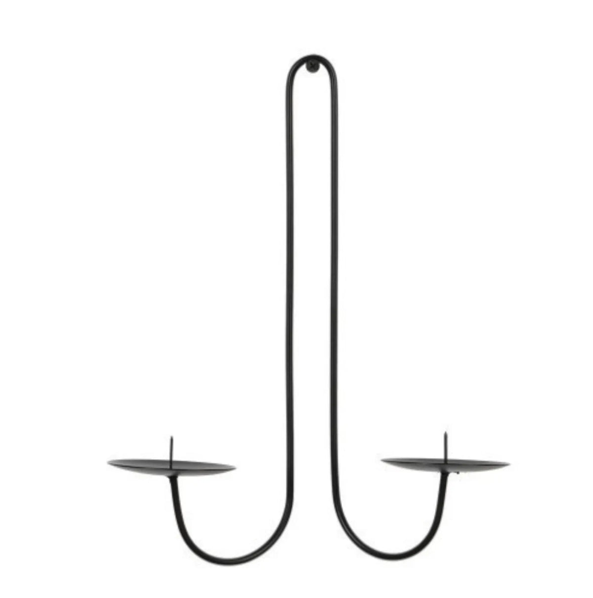 Iron Wall Candle Sconce – Black Wrought Iron Candlestick Holder