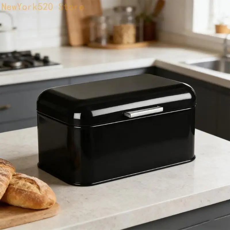 Retro Tinplate Bread Bin Flip-Top Lid | Large Kitchen Storage