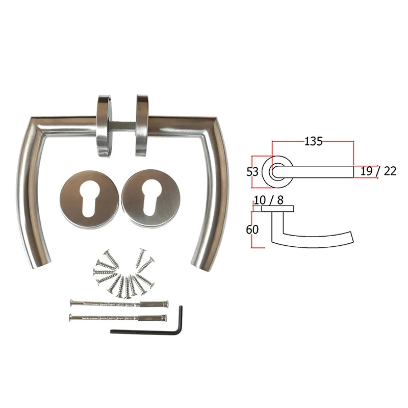 VIBE Stainless Steel Interior Door Handle Lever Lock Set
