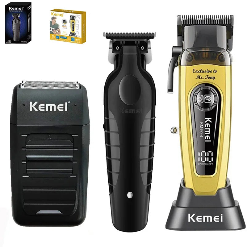 Kemei Cordless Hair Clipper 11500RPM Brushless Trimmer Set
