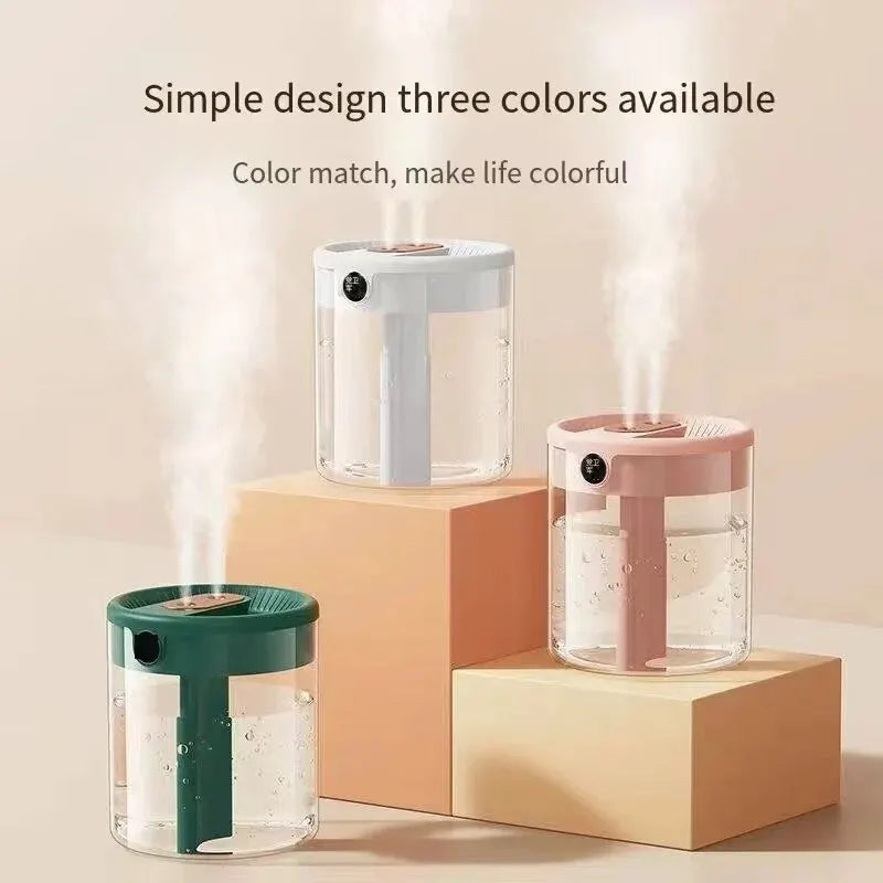 2L USB Dual Mist Humidifier – Ultra-Quiet Touch Control
