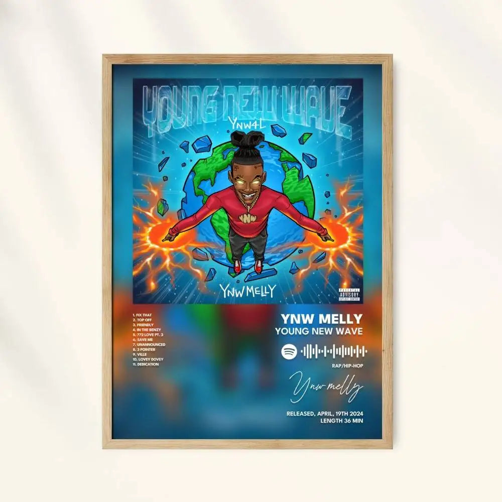 YNW Melly Waterproof Self-Adhesive Art Poster | Wall Decor