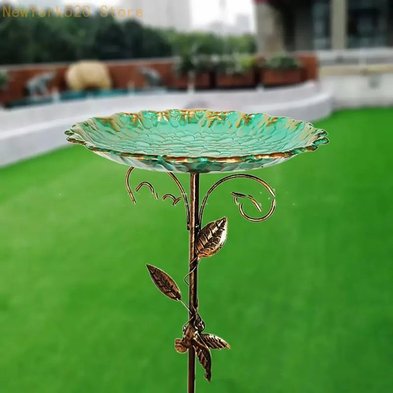 77cm Vintage Metal Bird Bath – Decorative Garden Water Bowl