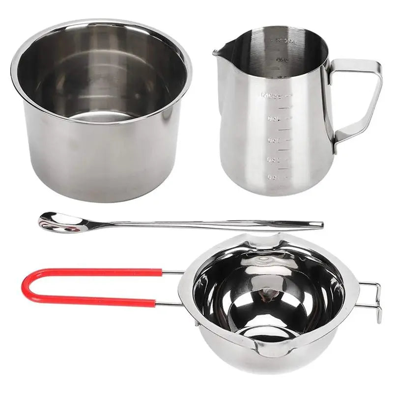 Stainless Steel Candle Making Double Boiler Kit – 4-Pc DIY Set