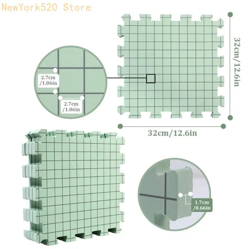 4-Piece Gridded Foam Knitting Blocking Boards & Mat Set
