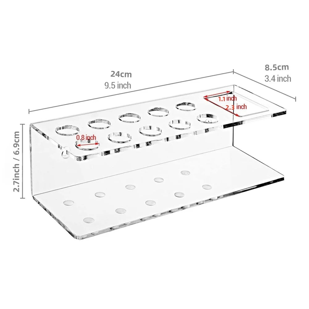 Clear Acrylic Dry Erase Marker Holder with Slots & Eraser