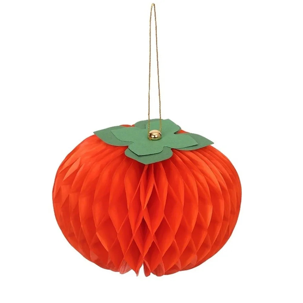 Paper Honeycomb Persimmon Hanging Ornaments 6/10cm – 10 Pack