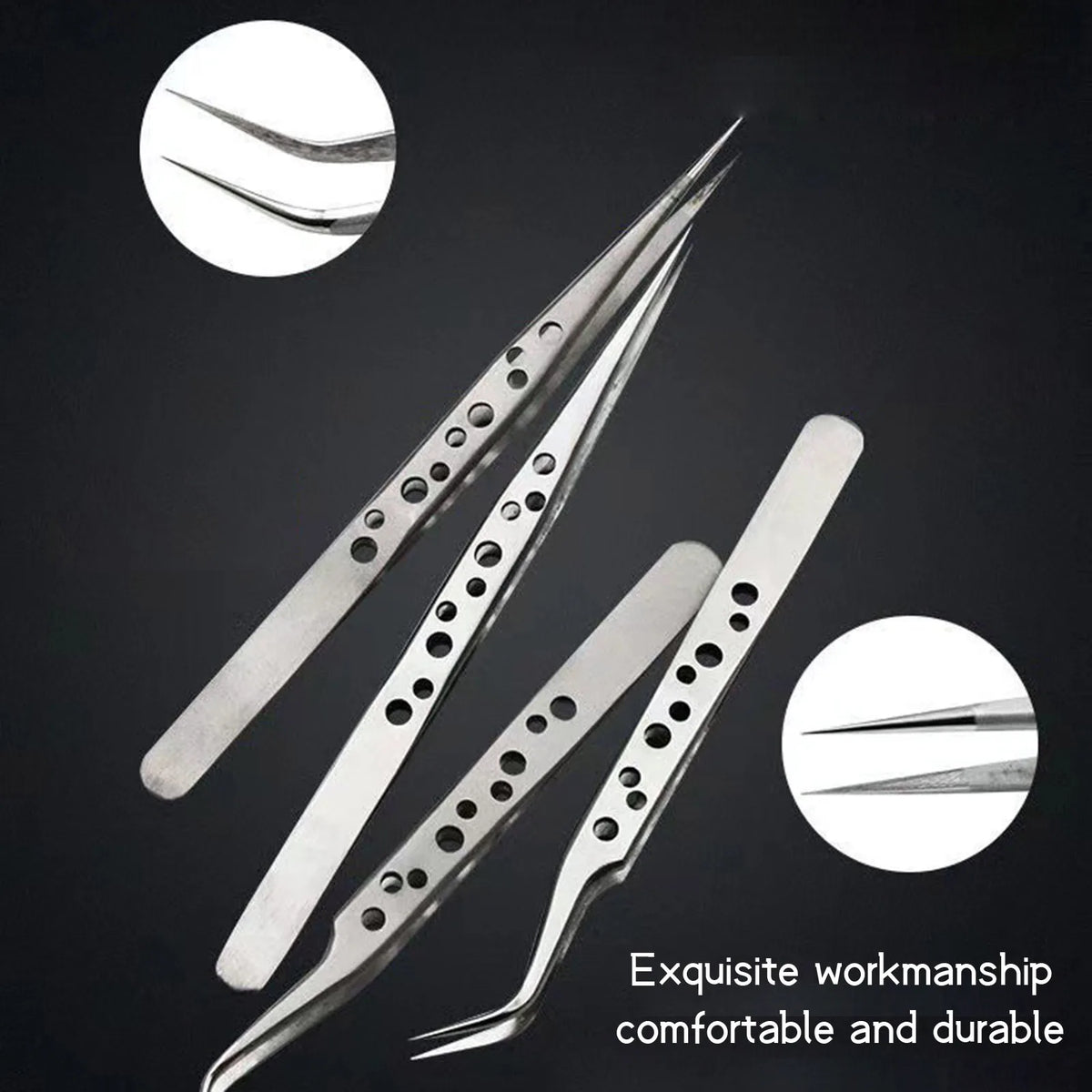 VIBE Precision Stainless Steel Tweezers for Makeup & Grooming