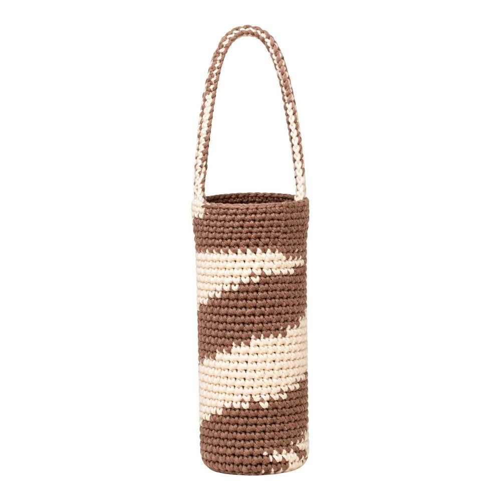 Handmade Knitted Crochet Water Bottle Cover with Carry Strap