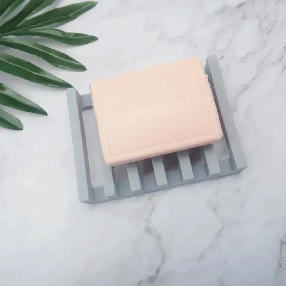 KindFuny Silicone Self-Draining Soap Dish Holder | Shower & Kitchen