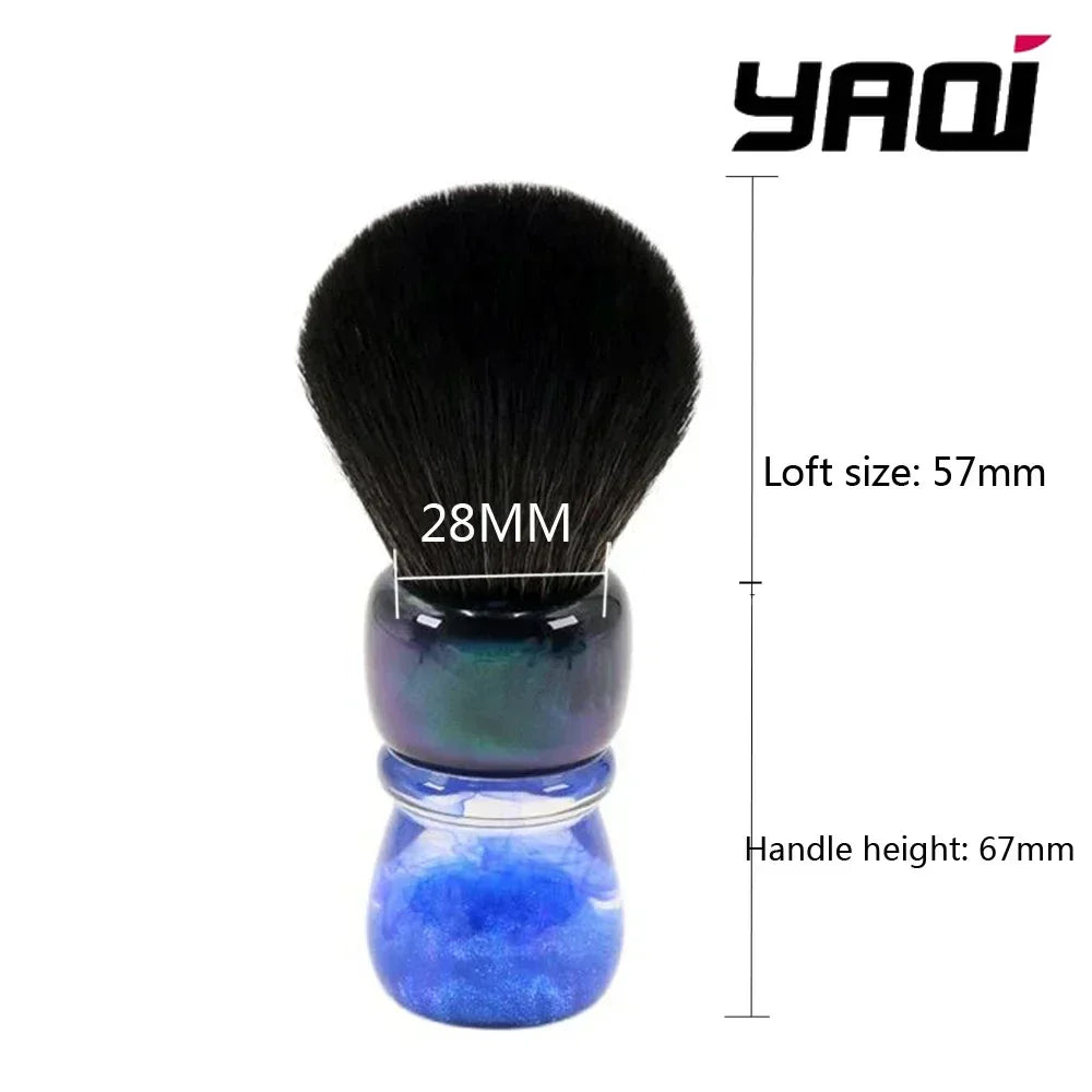 YAQI Ocean 28mm Synthetic Wet Shaving Brush | Resin Handle