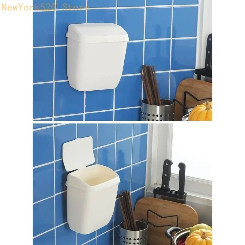 Wall Mounted Hanging Trash Can with Lid – Kitchen Caddy