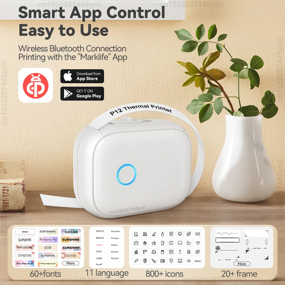 Labelwell P12 Bluetooth Inkless Thermal Label Maker Printer