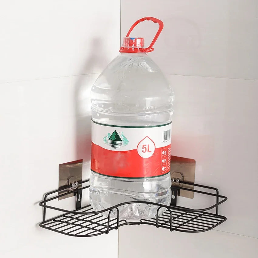No-Drill Bathroom Corner Shelf | Wall Mounted Shower Organizer