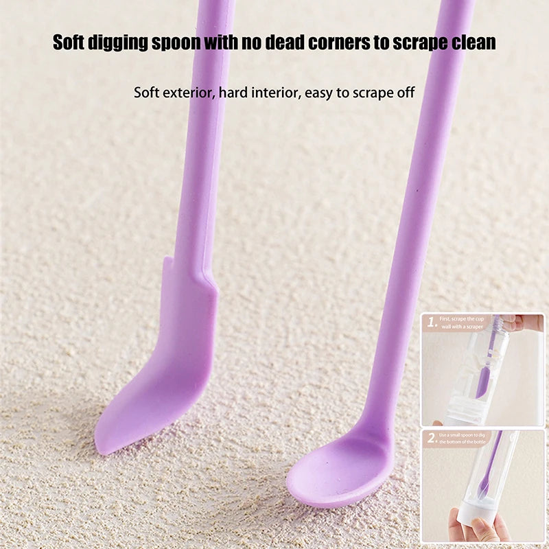 3-Piece Silicone Dual-End Scraper Spatula & Spoon Set
