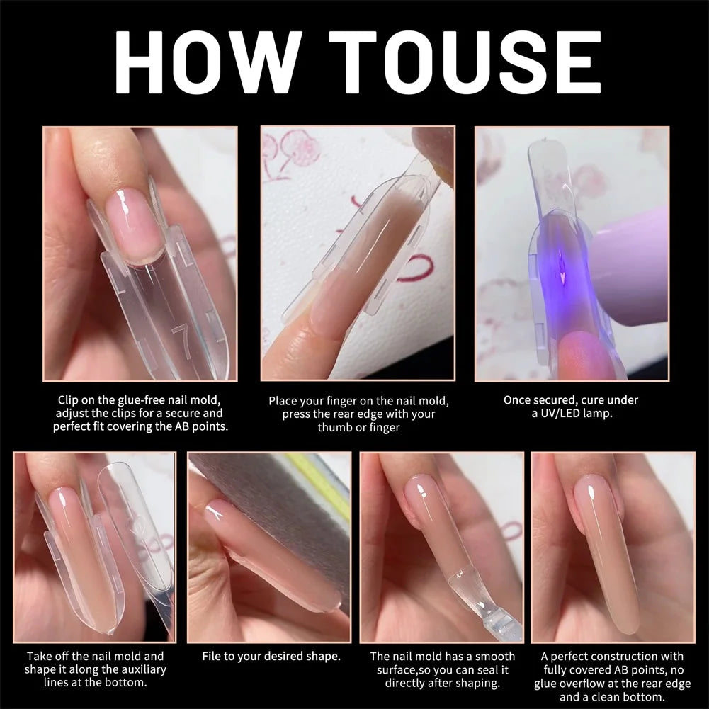120-Pc Sandwich Nail Molds Quick Shaping Gel Extension Forms