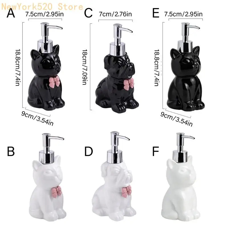 Ceramic Cat Soap Dispenser for Bathroom – Lotion & Shampoo Bottle